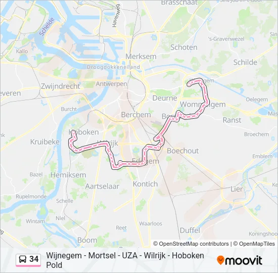 34 Bus Line Map