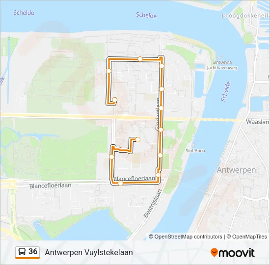 36 Bus Line Map