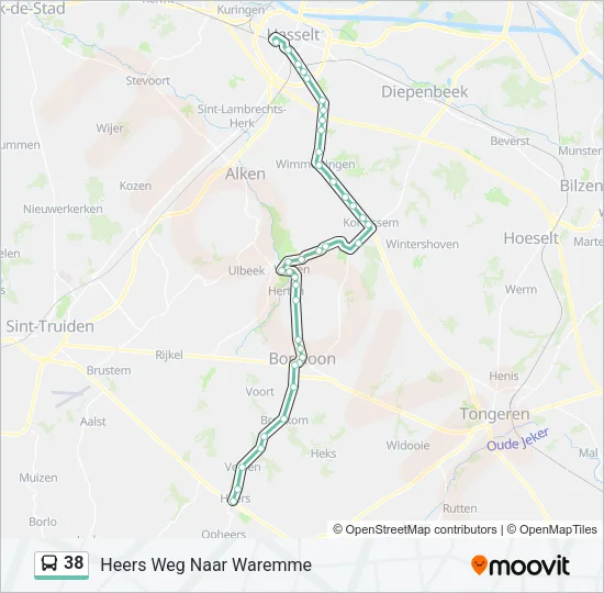 38 Bus Line Map