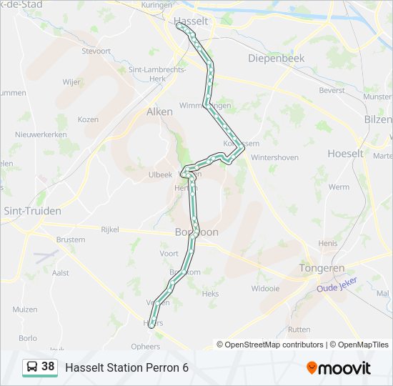 38 Bus Line Map