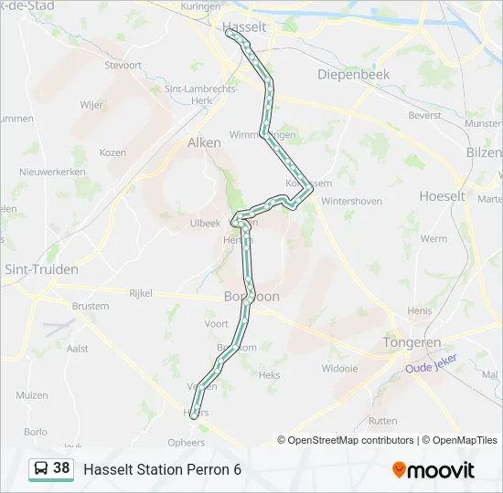 38 Bus Line Map