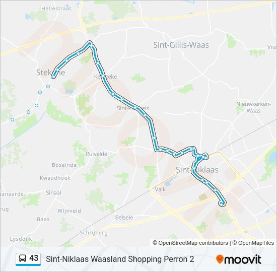 43 Bus Line Map