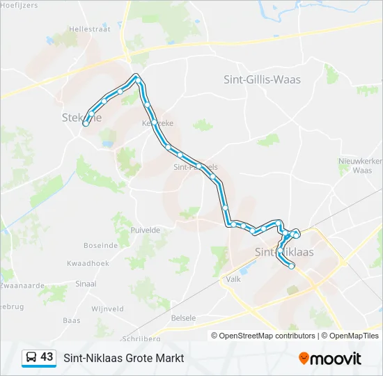 43 Bus Line Map