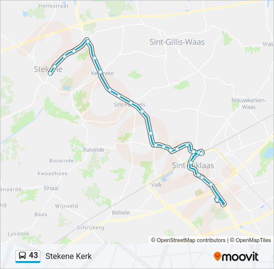 43 Bus Line Map