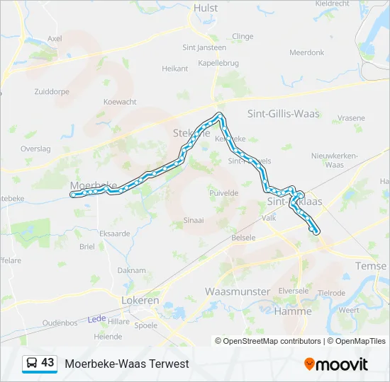 43 Bus Line Map
