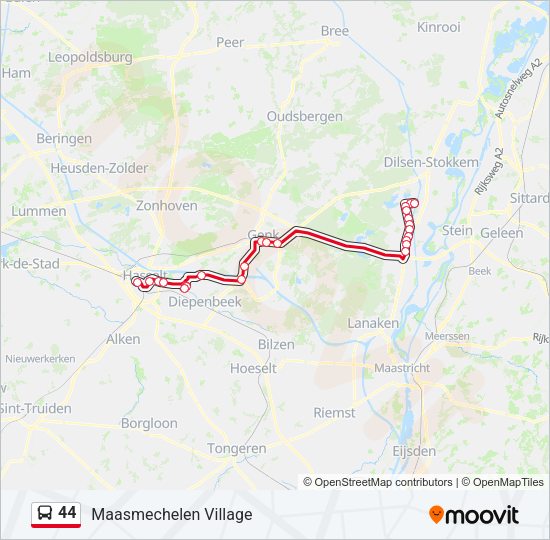 44 Bus Line Map