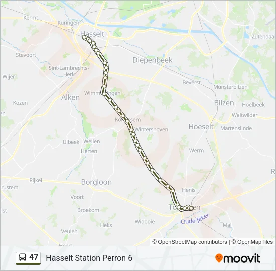 47 Bus Line Map