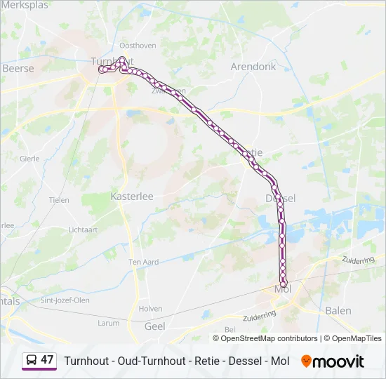 47 Bus Line Map