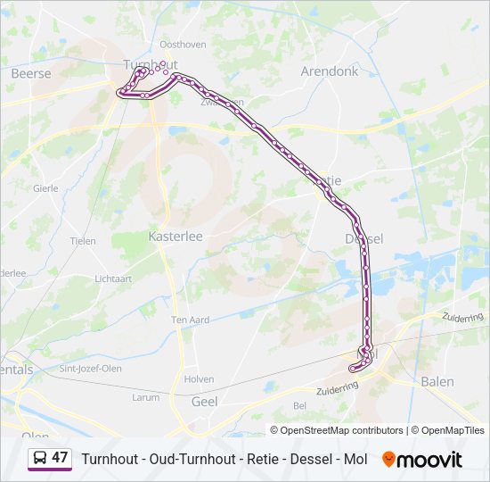 47 Bus Line Map