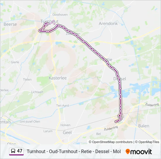 47 Bus Line Map