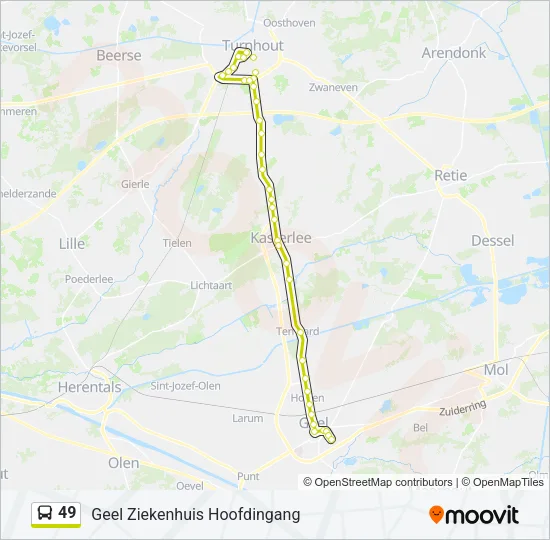 49 Bus Line Map