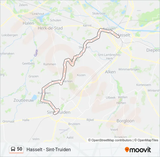 50 Bus Line Map