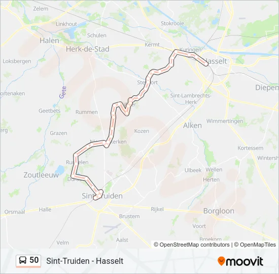 50 Bus Line Map