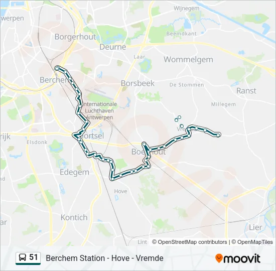 51 Bus Line Map