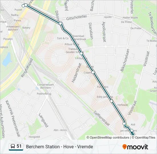 51 Bus Line Map