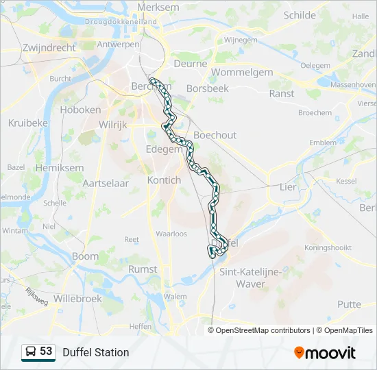 53 Bus Line Map