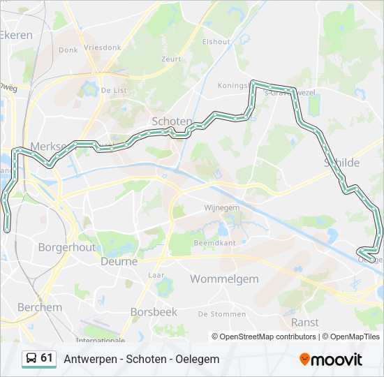 61 Bus Line Map