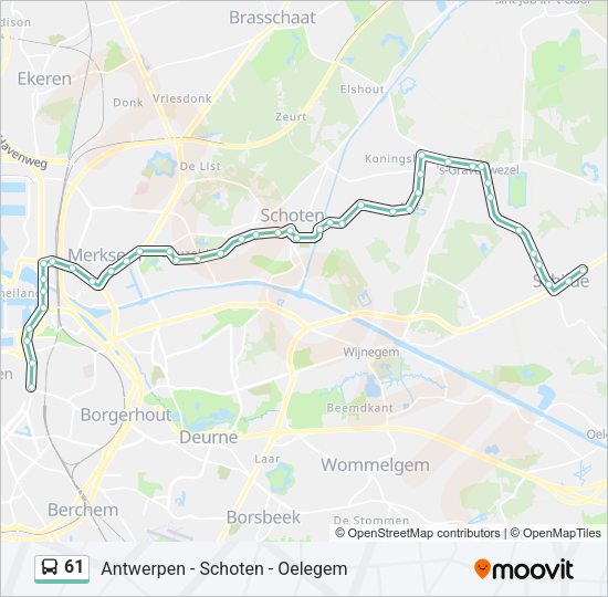 61 Bus Line Map