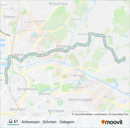 61 Bus Line Map