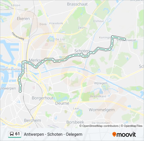 61 Bus Line Map