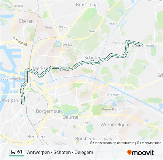 61 Bus Line Map