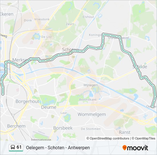 61 Bus Line Map