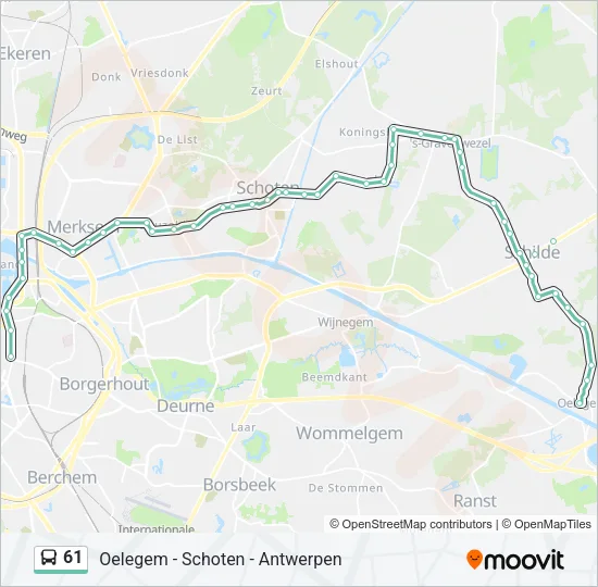 61 Bus Line Map