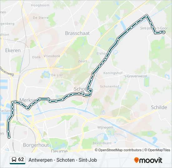 62 Bus Line Map