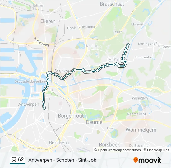 62 Bus Line Map