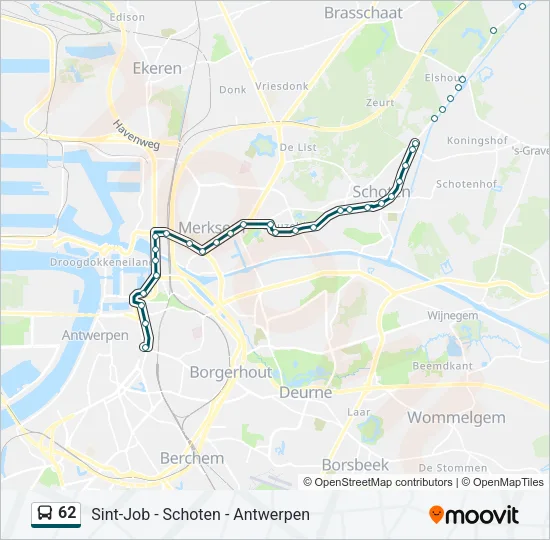 62 Bus Line Map