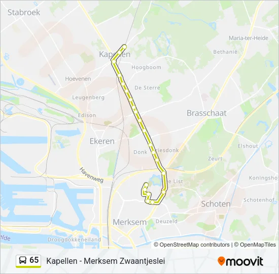 65 Bus Line Map