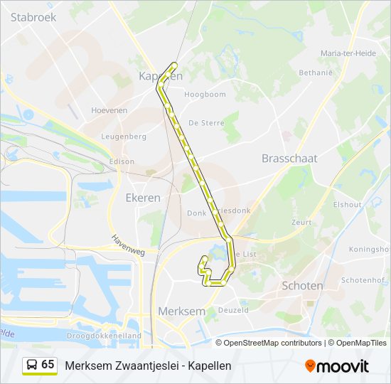 65 Bus Line Map