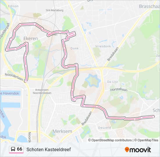 66 Bus Line Map