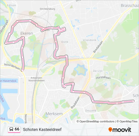 66 Bus Line Map