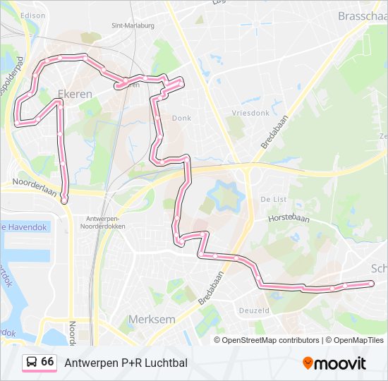 66 Bus Line Map