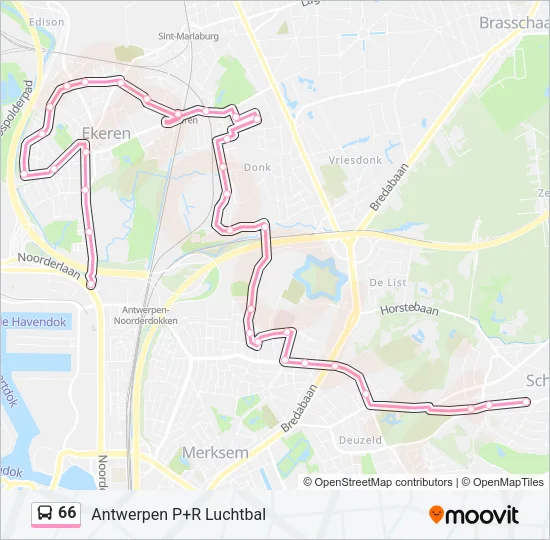 66 Bus Line Map