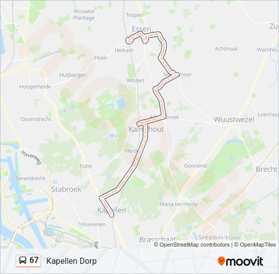 67 Bus Line Map