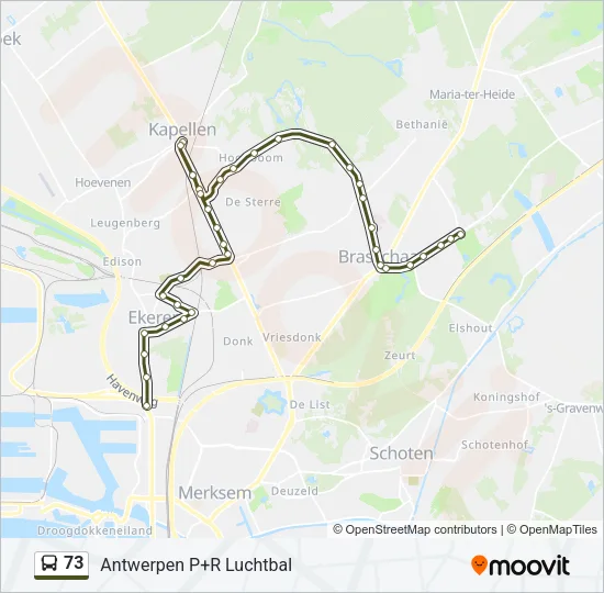 73 Bus Line Map
