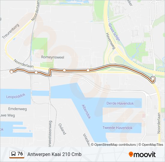 76 Bus Line Map