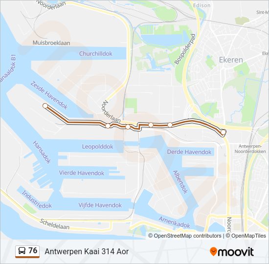 76 Bus Line Map