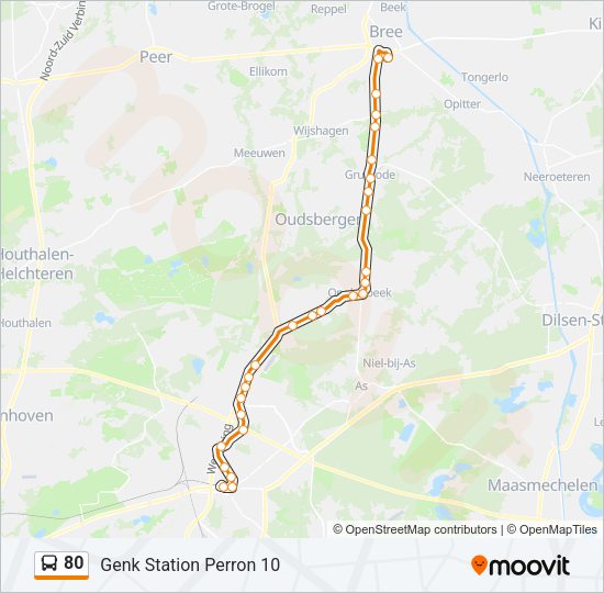 80 Bus Line Map