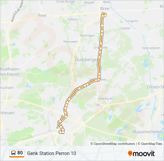 80 Bus Line Map