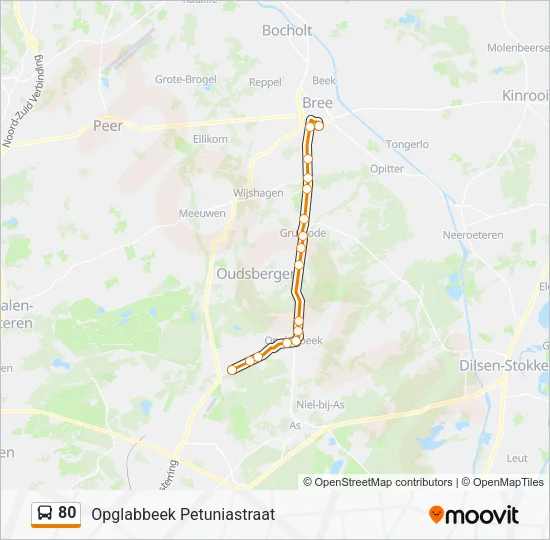 80 Bus Line Map