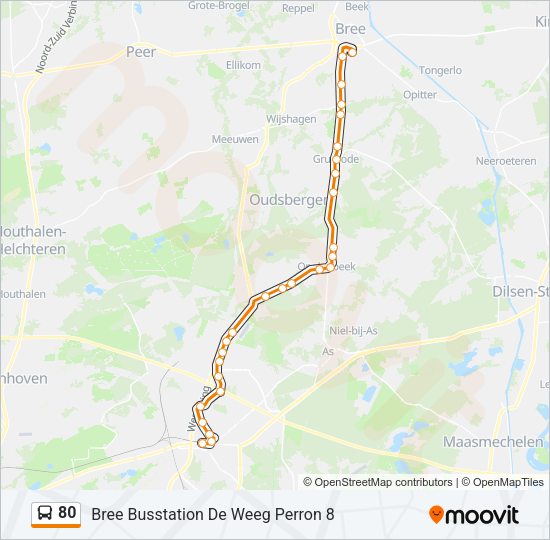 80 Bus Line Map