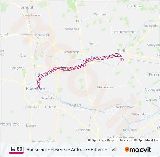 80 Bus Line Map