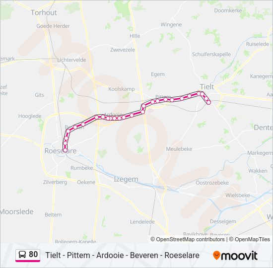 80 Bus Line Map