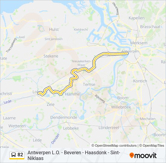 82 Bus Line Map
