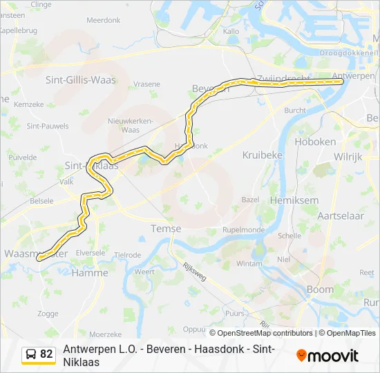 82 Bus Line Map