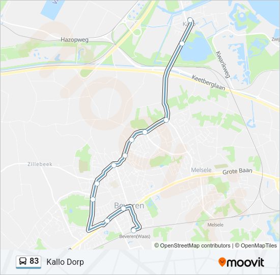 83 Bus Line Map