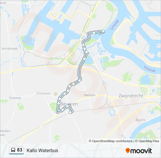 83 Bus Line Map